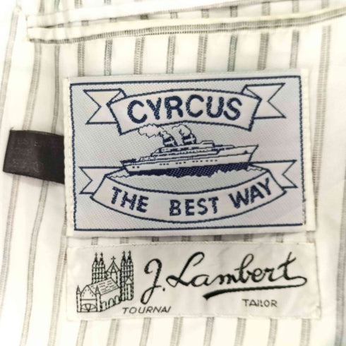 CYRCUS J.LAMBERT TAILOR 変形デザイン ストライプ テーラードジャケット メンズ