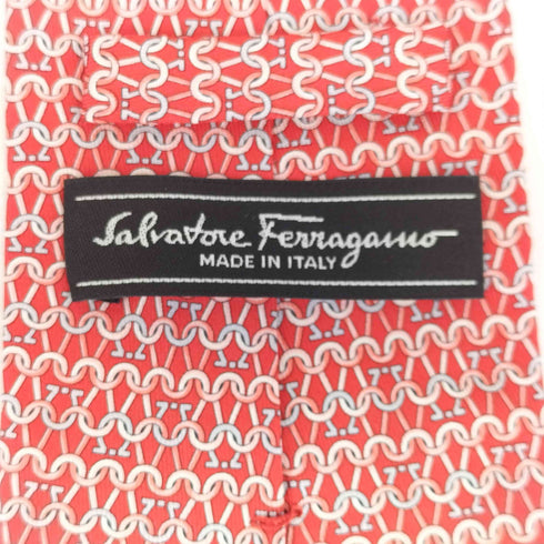 サルヴァトーレフェラガモ Salvatore Ferragamo 総柄 シルク ネクタイ メンズ