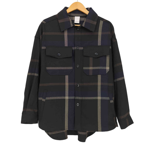 キャスパージョン CASPER JOHN チェック フロントダブルフラップポケット L/S ビッグシルエットシャツ メンズ JPN:S