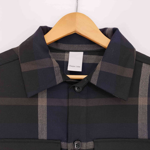 キャスパージョン CASPER JOHN チェック フロントダブルフラップポケット L/S ビッグシルエットシャツ メンズ JPN:S