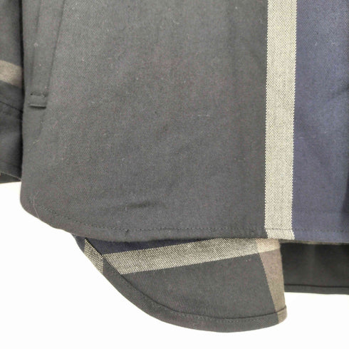 キャスパージョン CASPER JOHN チェック フロントダブルフラップポケット L/S ビッグシルエットシャツ メンズ JPN:S