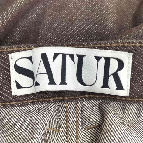 SATUR ジップフライ 1タック ワイドデニムパンツ メンズ