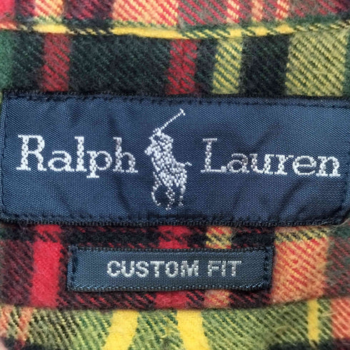 ラルフローレン RALPH LAUREN 90S ボタンダウン チェック柄 フラップポケット L/S シャツ メンズ import:L