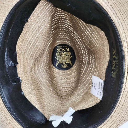 ノックスニューヨーク KNOX NEW YORK フェザー リボン ストローハット メンズ