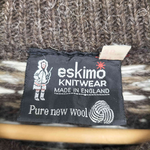 eskimo KNITWEAR イングランド製ノルディック柄ピュアウールニットセーター メンズ 39