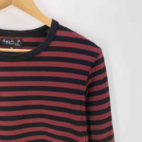 アニエスベーオム Agnes b.homme 細 ボーダー コットン 長袖 Tシャツ Coulos L/S カットソー ロンT メンズ T1