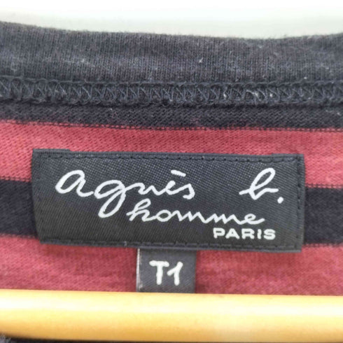 アニエスベーオム Agnes b.homme 細 ボーダー コットン 長袖 Tシャツ Coulos L/S カットソー ロンT メンズ T1