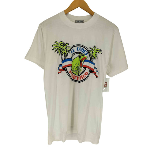 ジャージーズ JERZEES 90s USA製 袖裾シングル EL COQUI PUERTO RICO フロントプリント クルーネックTシャツ メンズ import:M