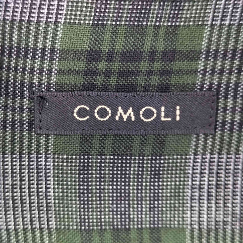 コモリ COMOLI レーヨンチェック オープンカラーシャツ メンズ