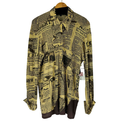 ロベルトカヴァリ roberto cavalli 90S ニュースペーパー シャツ レディース JPN:S