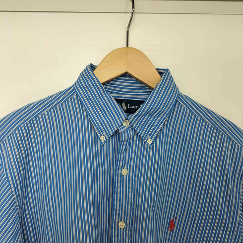 ラルフローレン RALPH LAUREN 90s CLASSIC FIT ポニー刺繍 マルチストライプ 半袖 ボタンダウン シャツ メンズ import:M