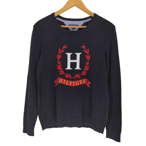 トミーヒルフィガー TOMMY HILFIGER エンブレム刺繍 コットンニット メンズ import:S
