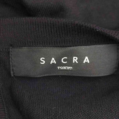 サクラ SACRA 異素材レイヤード ノースリーブ ワンピース レディース 38