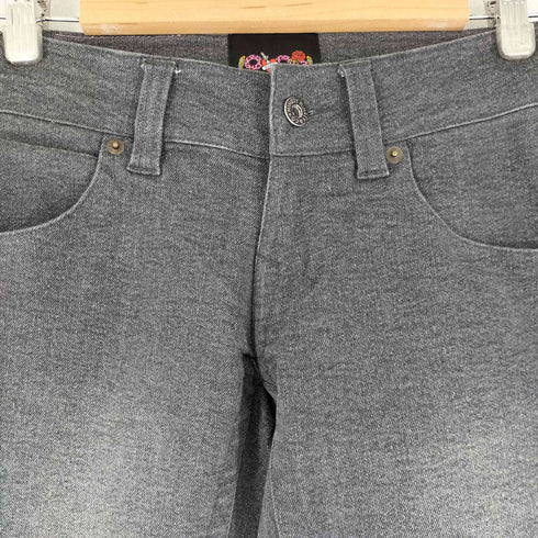 ナインティナインティ 9090 バックプリント ローライズ フレアデニムパンツ レディース JPN:S