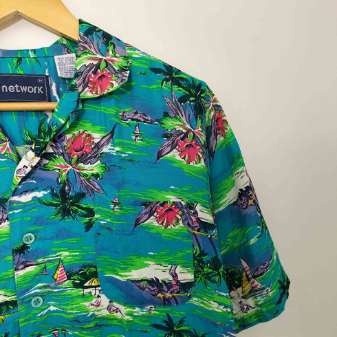 network 90s レーヨン アロハシャツ メンズ import:M