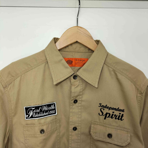 ディッキーズ Dickies ワッペン S/S ワークシャツ メンズ import:XL