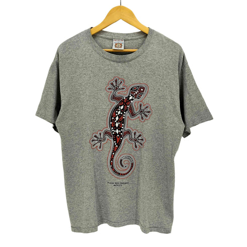 90-00s YACHTCLUB PLAYA DEL CARMEN ヤモリ アニマルプリント クルーネック Tシャツ メンズ import:L