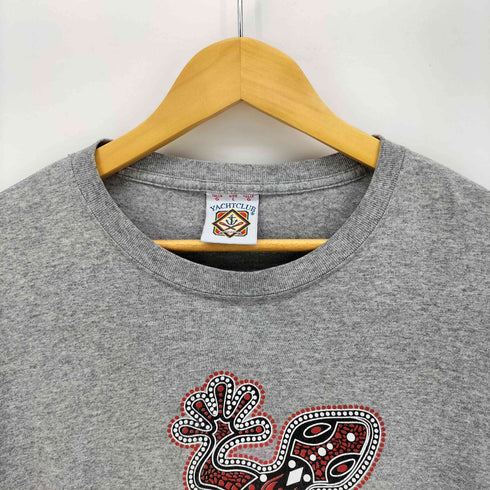 90-00s YACHTCLUB PLAYA DEL CARMEN ヤモリ アニマルプリント クルーネック Tシャツ メンズ import:L