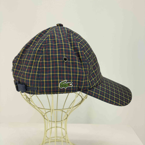 ラコステ LACOSTE ロゴ刺繍 チェック アジャスター キャップ メンズ