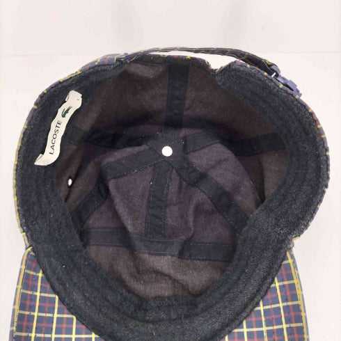 ラコステ LACOSTE ロゴ刺繍 チェック アジャスター キャップ メンズ