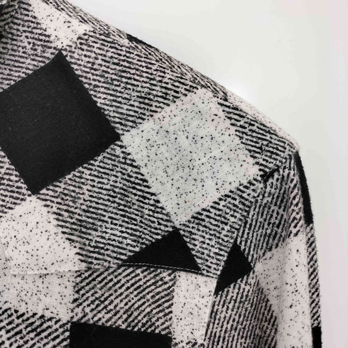 n n ブロックチェック フロントダブルフラップポケット スナップボタン L/S ウエスタン ネルシャツ メンズ JPN:3
