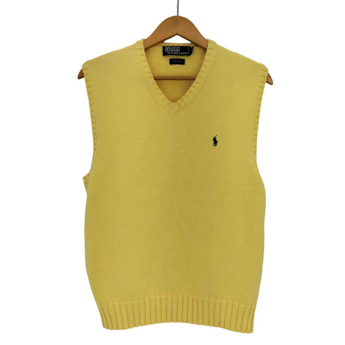 ポロバイラルフローレン Polo by RALPH LAUREN 90-00s コットン ポニー刺繍 Vネック ニットベスト メンズ import:M