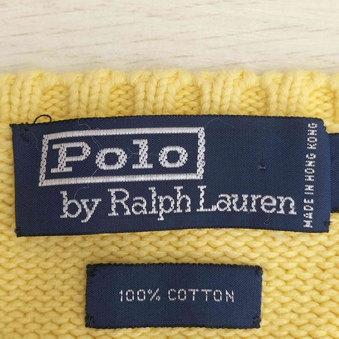 ポロバイラルフローレン Polo by RALPH LAUREN 90-00s コットン ポニー刺繍 Vネック ニットベスト メンズ import:M