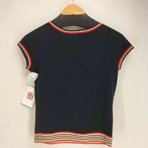 バーバリーブルーレーベル BURBERRY BLUE LABEL ホースロゴ刺繍 半袖 ニット レディース import:M