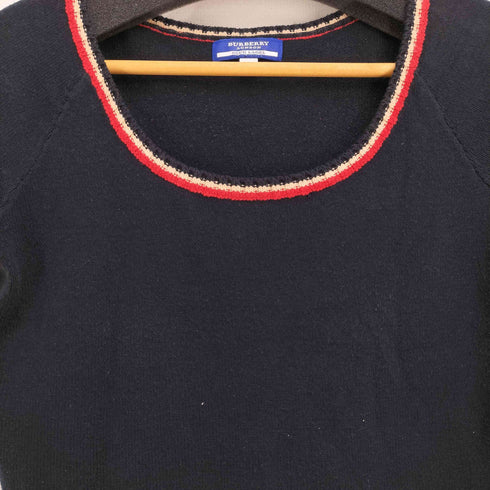 バーバリーブルーレーベル BURBERRY BLUE LABEL ホースロゴ刺繍 半袖 ニット レディース import:M