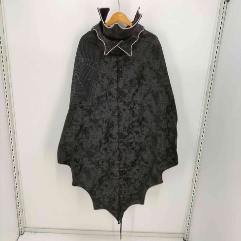 GLAMOROUS fuckin’ fragileラメ 蜘蛛の巣 切替 フェイクレザー ドラキュラ マント Y2K メンズ JPN:XL