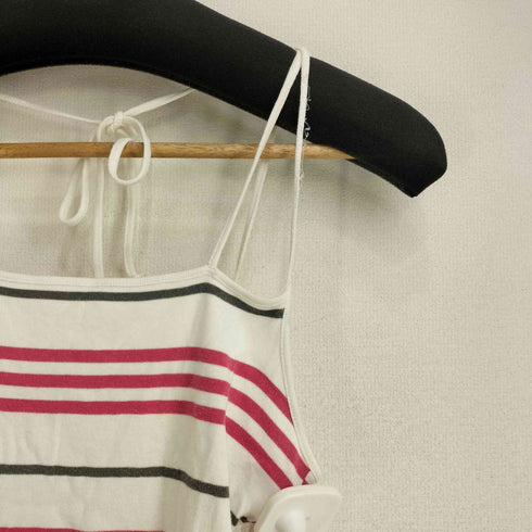 バーバリーブルーレーベル BURBERRY BLUE LABEL ホースロゴ刺繍 ボーダー 肩紐 キャミソール レディース EUR:38