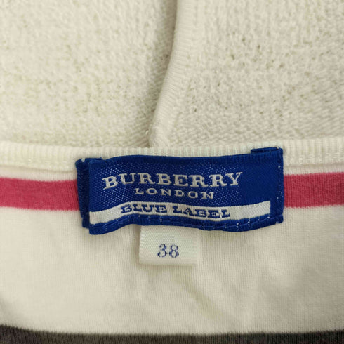 バーバリーブルーレーベル BURBERRY BLUE LABEL ホースロゴ刺繍 ボーダー 肩紐 キャミソール レディース EUR:38