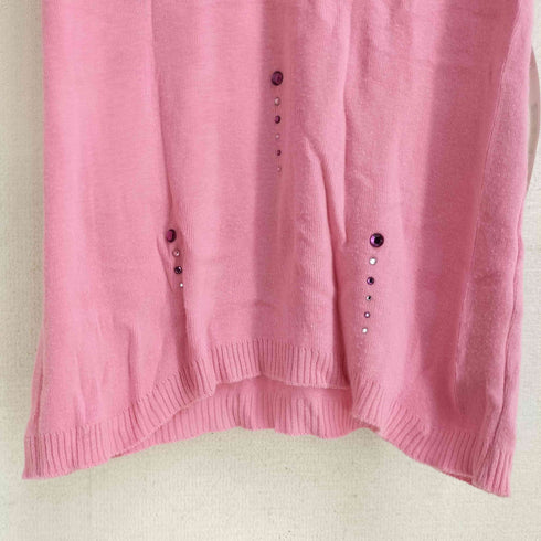 バーバリーブルーレーベル BURBERRY BLUE LABEL ホースロゴ刺繍 ラインストーン装飾 タンクトップ レディース import:M