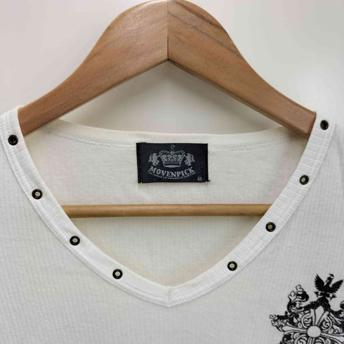 MOVENPICK クロス エンブレム Vネック ハトメ L/S カットソー Y2K メンズ import:M