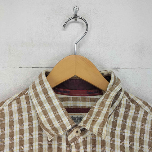ティンバーランド Timberland コットン×リネン L/Sチェックシャツ メンズ JPN:M