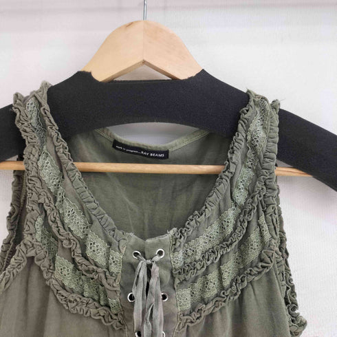 レイビームス Ray BEAMS レースフリル ノースリーブ ブラウス レディース import:M