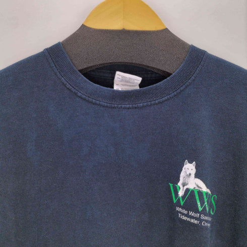 ギルダン GILDAN ワンポイント ウルフプリント ロングスリーブTシャツ メンズ M