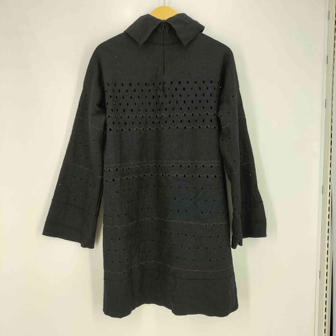 ヒロコビス HIROKO BIS カットデザイン ナイロン混 ウール ワンピース レディース