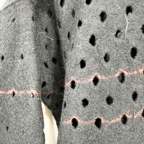 ヒロコビス HIROKO BIS カットデザイン ナイロン混 ウール ワンピース レディース