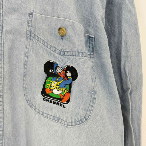 キャラクターポケット刺繍 デニムシャツ メンズ import:L
