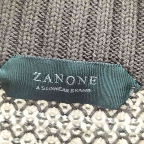 ザノーネ ZANONE イタリア製 ミックス レーズドネック ニット カーディガン メンズ EUR:50