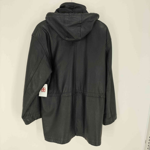 フード デタッチャブル 裏地 キルティング レザー ジャケット メンズ import:L