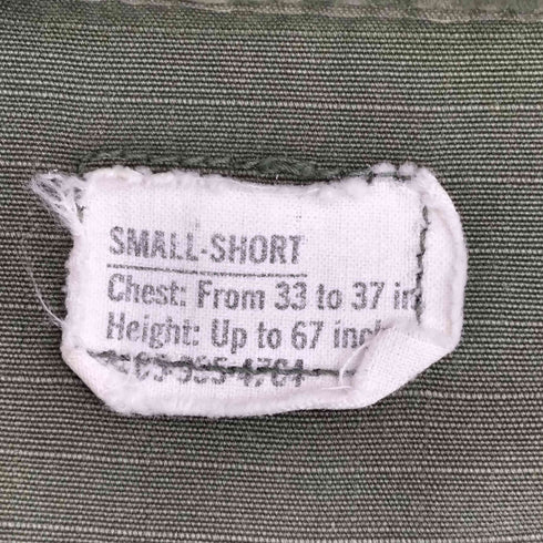 ユーエスアーミー U.S. ARMY 60s 69年会計 4th Jungle Fatigue Jacket ジャングルファティーグジャケット メンズ SMALL-SHORT