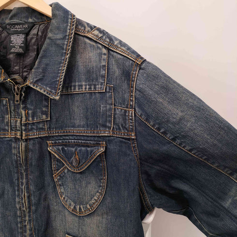 ロカウェア Rocawear 1ST パッチワーク ジップアップデニムジャケット メンズ 46