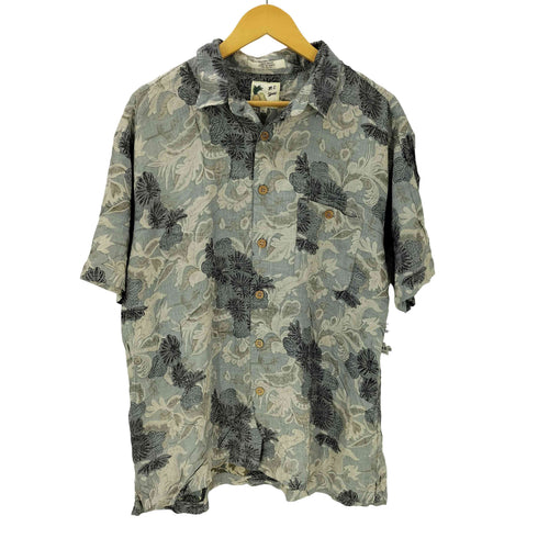 m.e sport 90-00S OLD レーヨン 100% 総柄 S/S シャツ メンズ import:XL