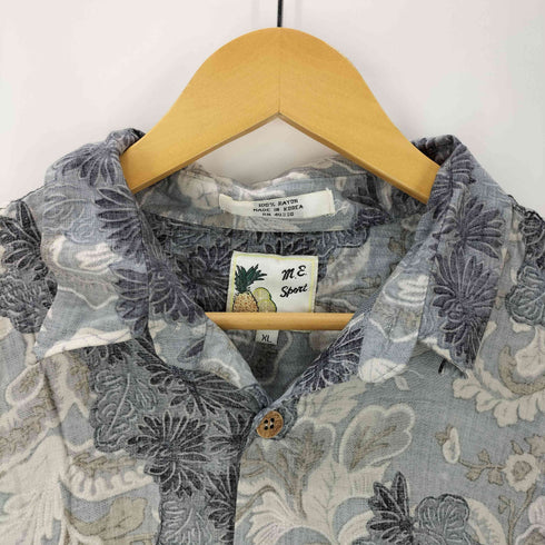 m.e sport 90-00S OLD レーヨン 100% 総柄 S/S シャツ メンズ import:XL