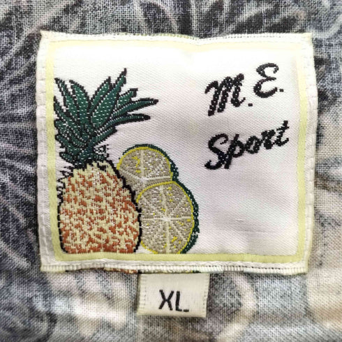 m.e sport 90-00S OLD レーヨン 100% 総柄 S/S シャツ メンズ import:XL