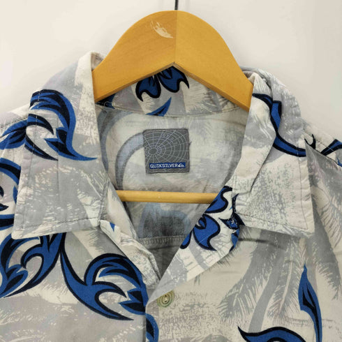 クイックシルバー Quiksilver 00S 総柄 フラワー パターン S/S 開襟 オープンカラー シャツ メンズ