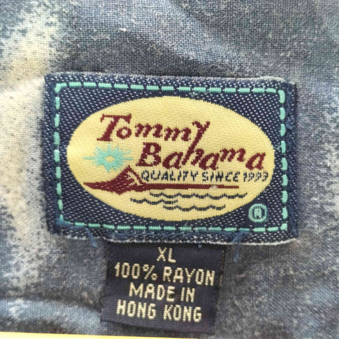 トミーバハマ Tommy Bahama 90-00S OLD レーヨン 100% 総柄 フラワー ハイビスカス S/S 開襟 オープンカラー アロハ シャツ メンズ import:XL