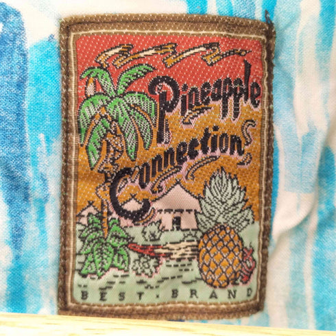Pineapple Connection 90-00S OLD レーヨン 100% サーフ 総柄 S/S 開襟 オープンカラー シャツ メンズ 2XB